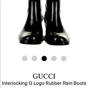 Gucci INTERLOCKING Logo G Rubber Rain Boots 38